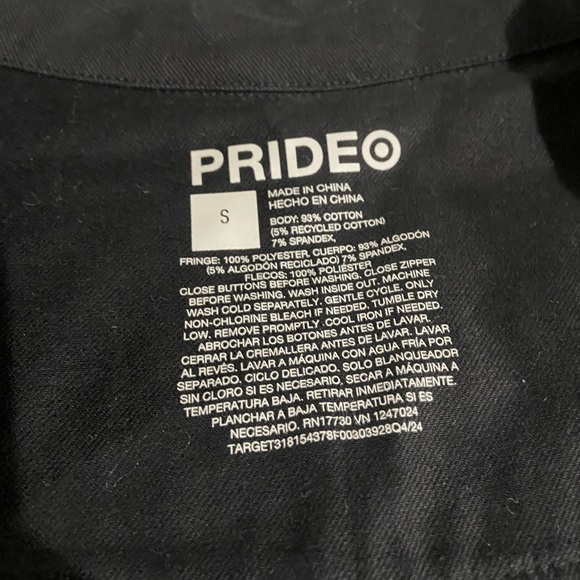 PRIDE Black Shorts Jumpsuit Romper Zip Front w Colorful Fringe Size S  NWT - Picture 9 of 13